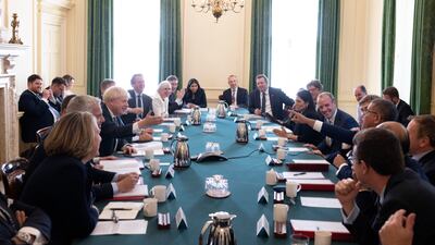 The prime minister chairs a Cabinet meeting following his announcement.