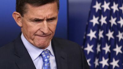 President Donald Trump’s embattled national security adviser Michael Flynn has resigned. Carlos Barria / Reuters