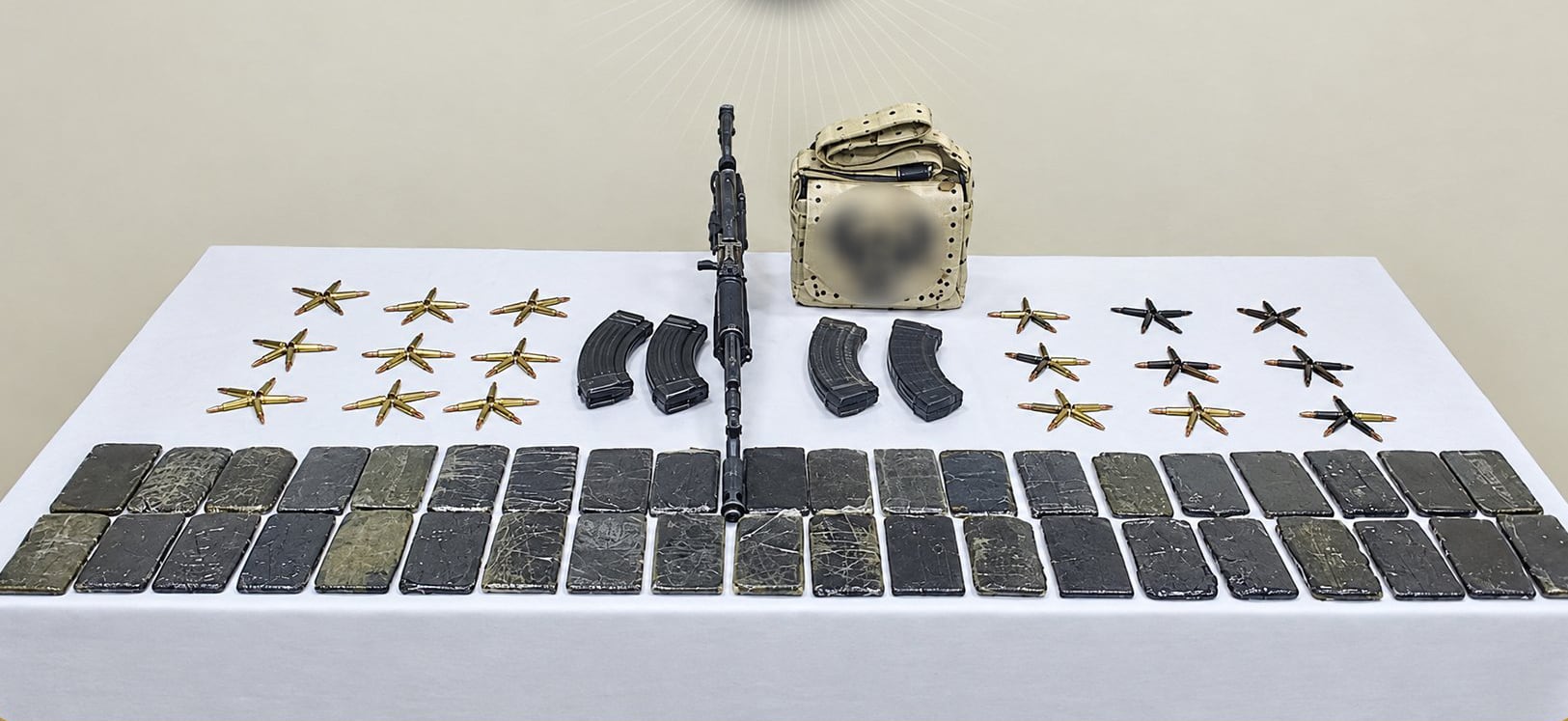 Some of the items seized by Egyptian authorities. Photo: Interior Ministry