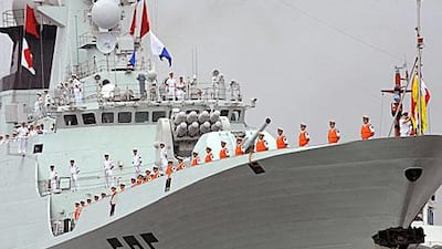China's flagship missle frigate, the Ma'Anshan, has been patroling waters in the Indian Ocean for Somali pirates in the past. China is considering a naval base in the Seychelles.