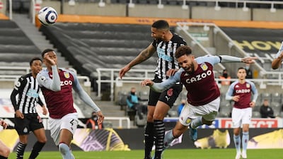 Lascelles heads the Newcastle goal. Reuters