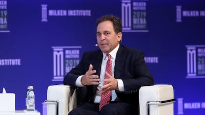 Michael S.Meldman , Discovery Land Company during the Emerging Trends: Shaping Real Estate session at the Milken Institute MENA Summit 2019 held at The St. Regis Saadiyat Island Resort in Abu Dhabi. Pawan Singh / The National