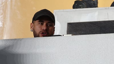Al Hilal's Neymar is seen in the stands during the match. Reuters
