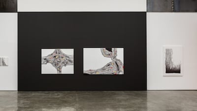 Golnaz Fathi’s exhibition, Line/Khat, at The Third Line Gallery, displays work with pens. Courtesy of the artist and The Third Line