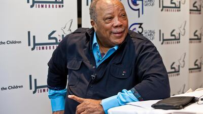 US pop music producer Quincy Jones is collaborating with Emirati entrepreneur Badr Jafar for the launch of a new version of 'Tomorrow/Bokra'. Antonie Robertson / The National
