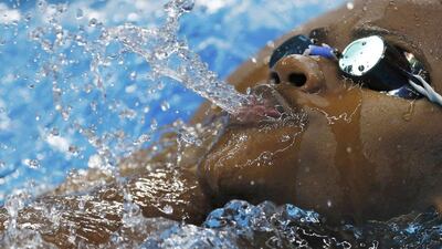 A swimmer practices at the Olympic swimming venue ahead of the 2016 Rio Olympics in Rio de Janeiro, Brazil, Tuesday, August 2, 2016. Stefan Wermuth / Reuters
