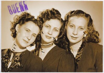 A promotional portrait annotated by the photographer, Alfredo Yazbek, from Mexico in the 1950s. Alfredo Yazbek Collection, courtesy of the Arab Image Foundation