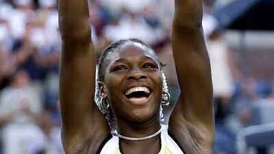 Serena Williams, 17, beat Martina Hingis to win the US Open in 1999. Timothy A Clary / AFP