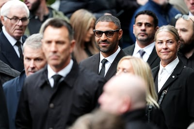Kell Brook, centre, at the funeral service for Ricky Hatton at Manchester Cathedral on October 10. PA