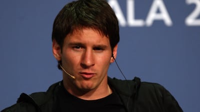 January, 2009: Messi cut his hair short and went for the side parting. Getty