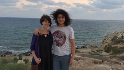 Kat Balleh and her husband Bashar in Syria in 2017. Kat Balleh / The National