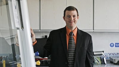 Dr George Hitt, an assistant professor at Khalifa University, won a Nasa award for his idea on shielding astronauts. Lee Hoagland / The National