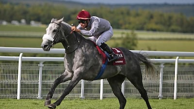 Julien Auge riding Al Mourtajez to win The Qatar International Stakes at Goodwood on July 30, 2016 in Chichester, England. Alan Crowhurst / Getty Images