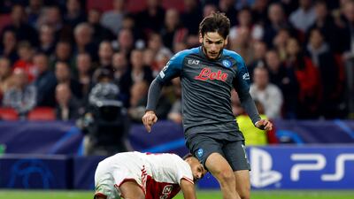 LW Kvicha Kvaratshkelia (Napoli). An elegantly taken goal decorated a dazzling night against Ajax for the in-form young Georgian winger. He had provided the cross for the second goal of the rout before scoring the fifth - his eighth for club and country in a breakout season for the 21-year-old. Reuters
