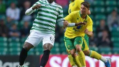 Victor Wanyama, left, in action for Celtic against Norwich City during a friendly on Wednesday. Mark Runnacles / Getty Images