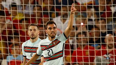 Portugal's Ricardo Horta celebrates scoring. Reuters