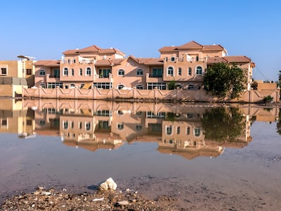 A street in Khalifa City, Abu Dhabi, during the flood of April 2024. Victor Besa / The National