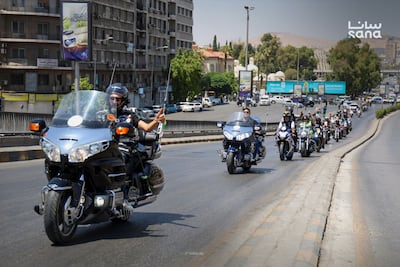 The three-day rally began in Damascus, with participants on Harley-Davidson bikes setting off from the Ministry of Tourism. Sana