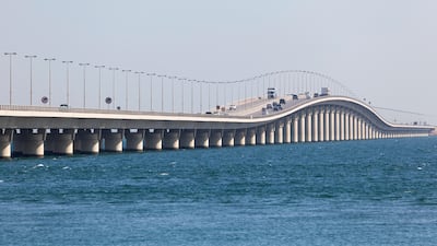 Bahrain is planning $30 billion of infrastructure projects to boost the economy and is looking to attract global investors. Pictured, King Fahd Causeway connects Bahrain to Saudi Arabia. Alamy
