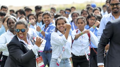 Special Olympics athletes visit Amity University to take part in events such as Zumba, Tai Chi and an Uzbek traditional dance. Chris Whiteoak / The National
