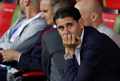 Fernando Hierro has been thrust into the Spain dugout following the shock departure of Julen Lopetegui on the eve of the tournament. Robert Ghement / EPA