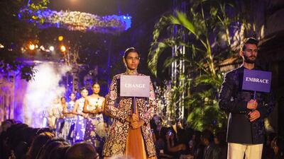 A Blue Runway collection at the Lakme Fashion Week.