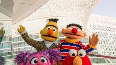 Ernie, Bert, Elmo and Prairie Daw of Sesame Street at Yas Viceroy hotel in Abu Dhabi. Courtesy Yas Island