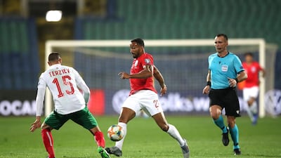 Bulgaria's Georgi Terziev, left, and England's Callum Wilson vie for the ball during their UEFA Euro 2020 Qualifying match at the Vasil Levski National Stadium in Sofia. Press Association