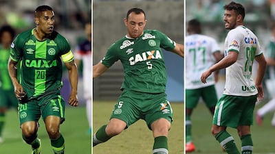 Diego Forlan played at various points with Cleber Santana, Josimar and Alan Ruschel. AP, AFP and Getty photos.