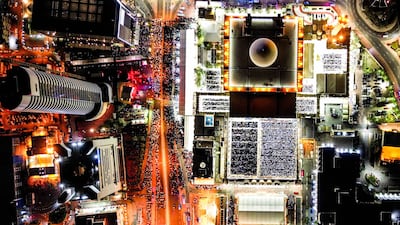 Muslims praying at the Grand Mosque in Kuwait City. AFP