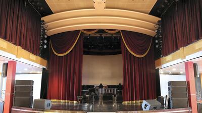 View of the Grand Lounge at the Queen Elizabeth 2 ship in Dubai. Pawan Singh / The National