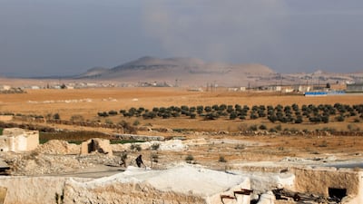 Turkish-backed Syrian National Army fighters near Tishreen Dam in Aleppo province, eastern Syria, where battles with the Syrian Democratic Forces continue to rage. AFP
