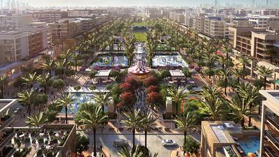 The Nshama Town Square and Vida Hotel project in Dubai. Rendering courtesy Nshama