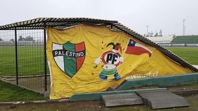The outside of the tunnel bearing the football club's crest and mascot. Juman Jarallah / The National 