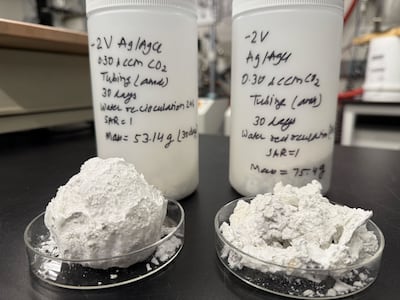 Scientists say their new material can hold half its weight in CO2, preventing the greenhouse gas from warming the Earth. Photo: Northwestern University