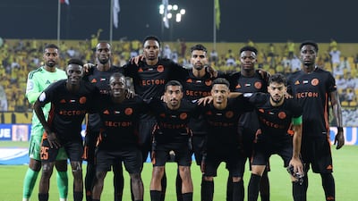 United FC line up before their first ever UAE Pro League match.