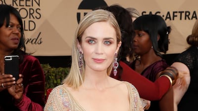 Emily Blunt, in Roberto Cavalli, arrives for the 23rd annual Screen Actors Guild Awards at the Shrine Exposition Centre in Los Angeles, California, on January 29, 2017. EPA