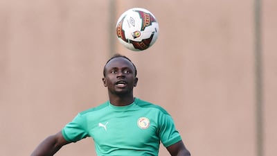 Sadio Mane attends attends a training session at the Omnisports Ahmadou Ahidjo Stadium in Yaounde on February 1, 2022. AFP