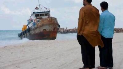 Besides the loss of a ship off Sharjah, three barges beached in the Northern Emirates, including the Fadak 2, above.
