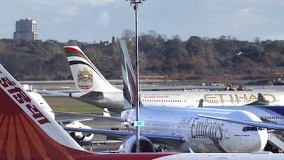 Tim Clark, the president of Emirates, and James Hogan, the Etihad chief executive, are both in the US capital to argue their case that claims made against them are without merit. Jessica Rinaldi / Reuters