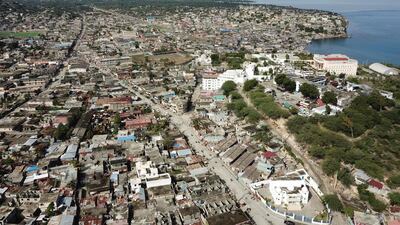 This aerial image shows a general view of the city of Port-de-Paix, the Haitian city hardest hit by a strong earthquake. AFP