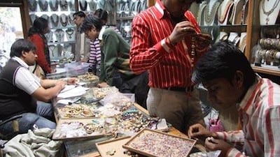 The gems sold in Jaipur's Johari Bazaar are imported from around the world before being cut, shaped, polished and buffed and, in some instances, made into jewellery.