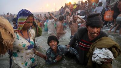 After a slow start, police said 1.5 million people had gathered by 8am, with more on their way. Kevin Frayer / AP Photo
