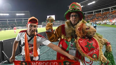 Morocco's supporters at the Stade Laurent Pokou in San Pedro. AFP