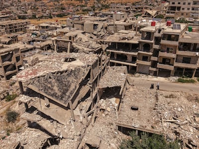 Destroyed buildings in Ain Jaber, an area of Al Zabadani. Ahmed Falaha / The National