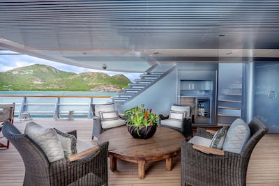 Guests can dine on deck while cruising between ports. Photo: Jumeirah