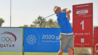 Tyler Hogarty of South Africa has the first round lead at the Qatar Open, the latest stop on the Mena Tour. Courtesy Mena Tour