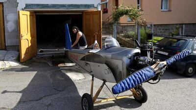 Goodnight until tomorrow: Mr Hadrava puts Vampira to bed. David W Cerny / Reuters