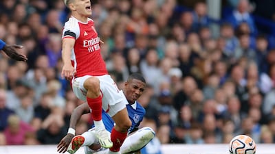 Ashley Young - 5: Tough afternoon for the veteran. Booked for chopping down Trossard and eventually withdrawn. Reuters