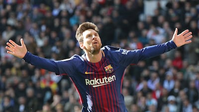 Soccer Football - La Liga Santander - Real Madrid vs FC Barcelona - Santiago Bernabeu, Madrid, Spain - December 23, 2017 Barcelona’s Lionel Messi celebrates scoring their second goal REUTERS/Sergio Perez